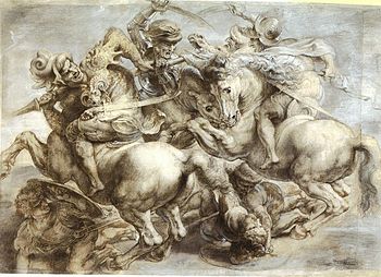 a reproduction of Leonardo's Battle of Anghiari done by Rubens - photo Wikipedia